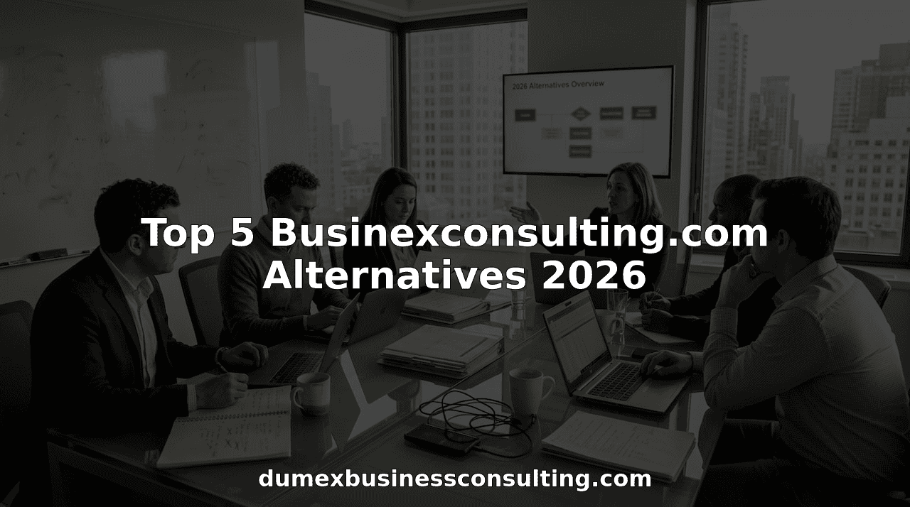 Consulting team reviews business alternatives strategy